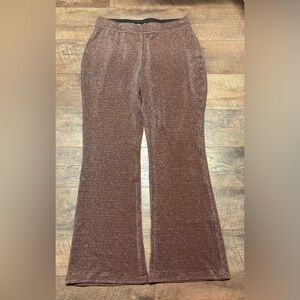 NWOT Maurice’s Brown/Metallic Flared Pull-On Pants Size Large